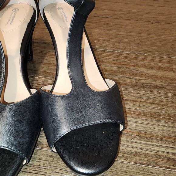 GIANI BERNINI CLARAA DRESS SANDALS Black Leather 9.5M - Picture 9 of 16